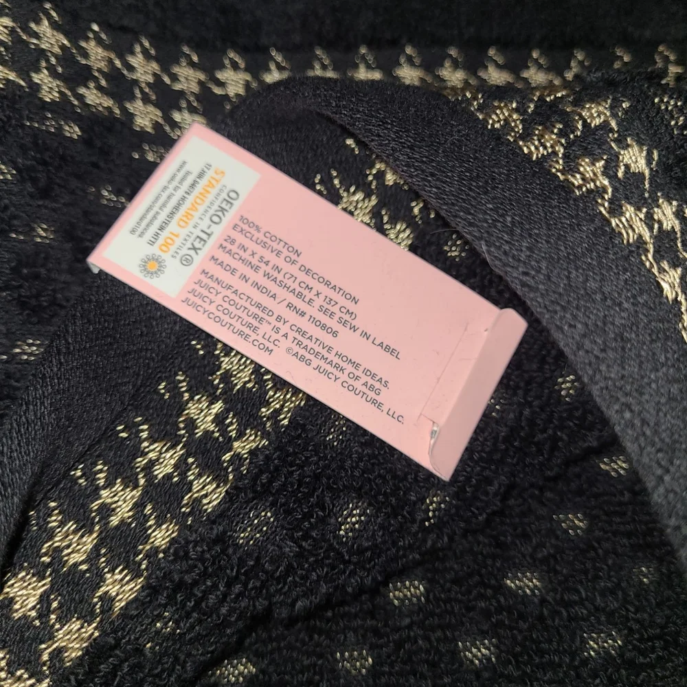 Juicy Couture Black and Gold 8pc Towel Set